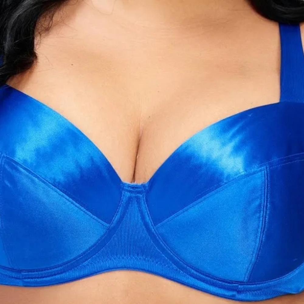Frederick's of Hollywood Vibrant Blue Satin Bra